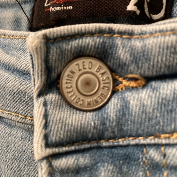 Zeo Basic Premium Tuxedo Stripe Skinny Distressed Hi Wst Jeans 26 Fit Lk 25 EUC - Picture 4 of 16